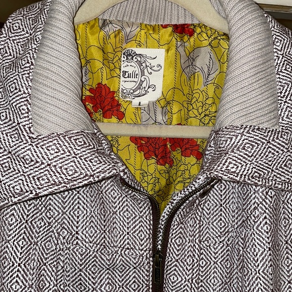 Anthropologie Jackets & Blazers - Anthropologie Tulle Coat Size L Lined ZipFront